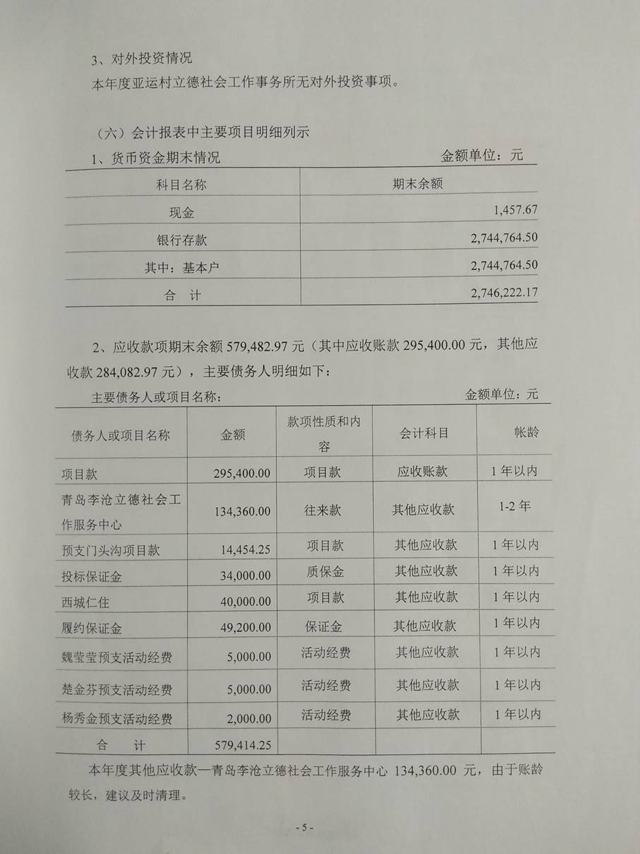 亞運(yùn)村立德社會(huì)工作事務(wù)所2015年審計(jì)報(bào)告（圖）